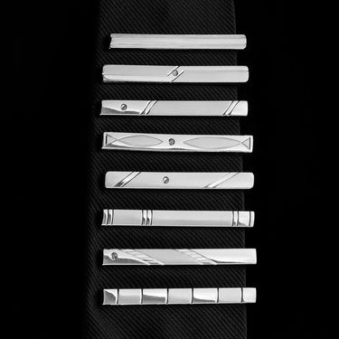 Men's Business Formal Professional Standard Security Collar Wedding Metal Silver Tie Clip Hair_voghion.com