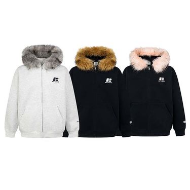 Vintage College Style Hoodie – Detachable Color-Block Faux Fur Hood | Embroidered Unisex Zip-Up Sweatshirt | Loose Fit Streetwear Jacket_voghion.com