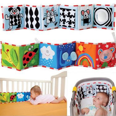 Newborn Sensory Toys For Babies Educational Baby Book Crib Toys Black White Baby Toys Animal Cloth Book Baby Toys 0 12 Months_voghion.com