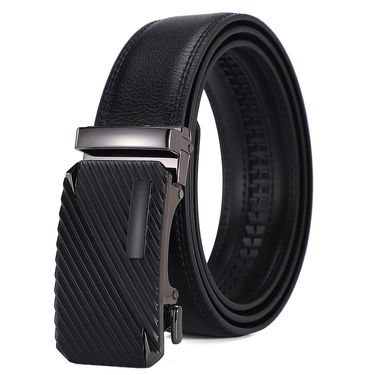 Men's Double-Sided Genuine Cowhide Leather Belt - Automatic Buckle, Business & Formal Wear_voghion.com