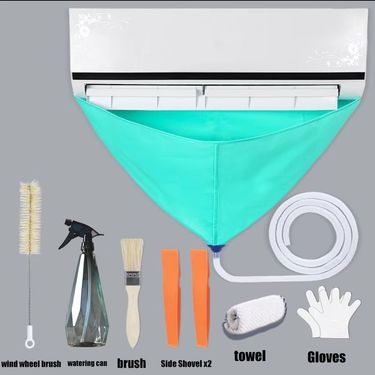 8pcs Air Conditioning Cleaning Water Cover Full Set with Water Pipe Cleaner Waterproof Rain Air Conditioner Auxiliary Tools_voghion.com