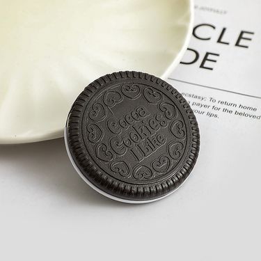 Simple Cute And Creative Oreo Chocolate Biscuit Mirror Portable Outdoors With Comb Mini Folding Makeup Mirror_voghion.com