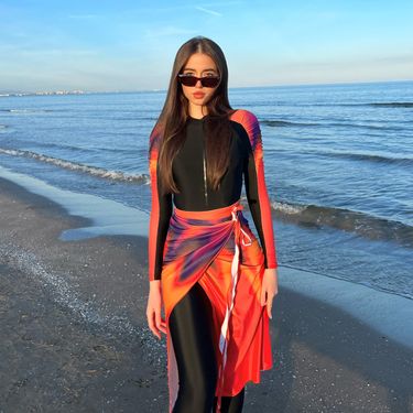 New Muslim Conservative Middle Eastern Solid Color Long Sleeved Trousers Sun Protection Beach Swimwear Three Piece Swimsuit European And American_voghion.com