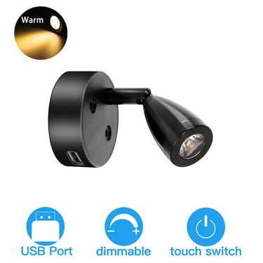 LED Reading Spotlight Interior Lighting Aluminum Adjustable Touch Control Dimmable Wall Lamp for Boat RV Trailer Home_voghion.com