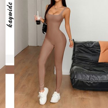 Women's Clothing Yoga Sports Style Suspenders Trousers Jumpsuit_voghion.com