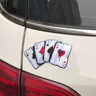 playing cards poker monster hat car sticker playing cards A reflective personality sticker_voghion.com