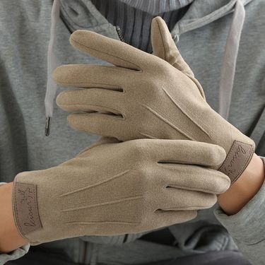 German velvet gloves men in winter, warm cold resistant, windproof durable for cycling and driving, heated velvet, thick_voghion.com