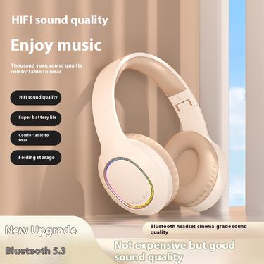 Headworn 5.3 Bluetooth earphones with noise reduction and heavy bass, wireless foldable earphone card insertion game_voghion.com
