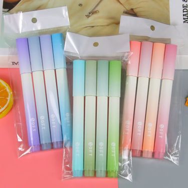 Unisex Bag packed gradient color fluorescent pen eye protection fluorescent pen student key mark pen creative color hand account pen_voghion.com