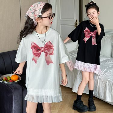 Mother & Kids Children's clothing girls dress 2024 summer new loose casual Korean version of the children's stylish fashion skirt trend_voghion.com