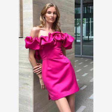 2023 New Sexy Ruffle Edge Off Shoulder Dress for Women_voghion.com