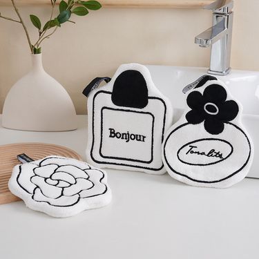 Modern Simple Hangable Fleece Household Kitchen Bathroom White Absorbent Double Layer Thick Hand Towel_voghion.com