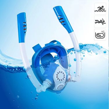 New snorkeling Sanbao swimming snorkeling mask for children Full face double tube silicone snorkeling mask_viptrois.com
