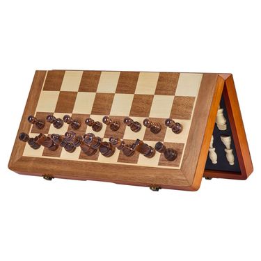 VEVOR Magnetic Wooden Chess Set, 15 Inch 2-IN-1 Chess Checkers Game Set, Folding Chess Board Games For Adults Kids, 2 Queens Portable Travel Gift Chess Set For Tournament Professional Beginner_voghion.com