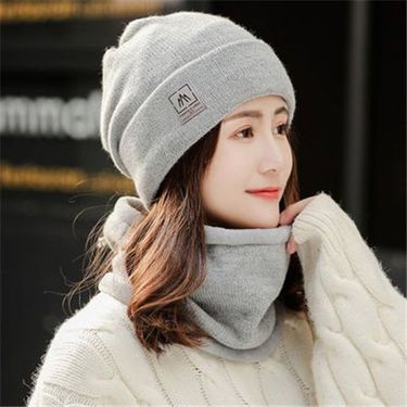 LazyZoom Women's Autumn Winter, Fleece-Lined Knitted With Ear Protection, Warm Korean Style, Trendy And Versatile, Suitable For_voghion.com