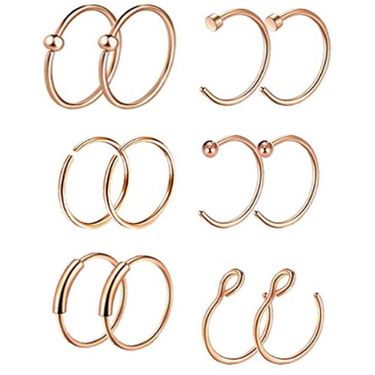 Stainless steel nose ring nose nail 12 pack explosions Nine Treasures gold earrings puncture jewelry set_ipsvogv.com