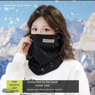 Autumn Winter Fleece-Lined Reflective For Men Women, Outdoor Cycling Thermal Gaiter, Windproof And Cold-Proof Face Mask_voghion.com