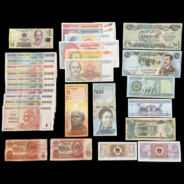 28 World Banknotes History Theme Inflation Money Currency Bills Collectibles Novelties_voghion.com