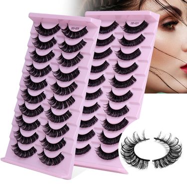 Beauty Care/Makeup/Fake Eyelashes - 10 Pairs False Eyelashes Natural Long Style Handmade Premium Mink_voghion.com