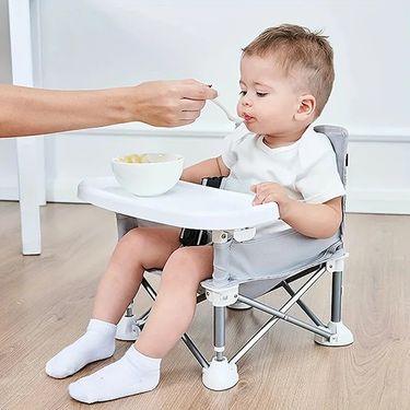 Aluminium Alloy Foldable Portable Compact Baby Chair With Safe Belt For Indoor Outdoor Use Easy Travel For Camping Picnics_voghion.com