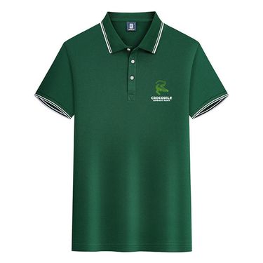 Men's Clothing 25 Summer Men's Cotton Contrast Color Lapel Letter Printed Polo Shirt Retro Short Sleeve_voghion.com