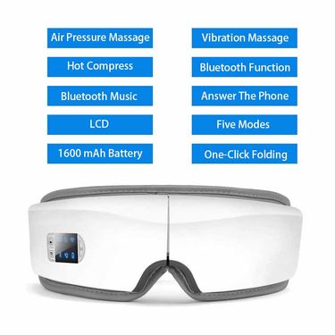 Electric Eye Massager Foldable Eye Massage Glasses Hot Compress Eye Care Instrument Smart Bluetooth Rechargeable Heated Eye Mask_voghion.com