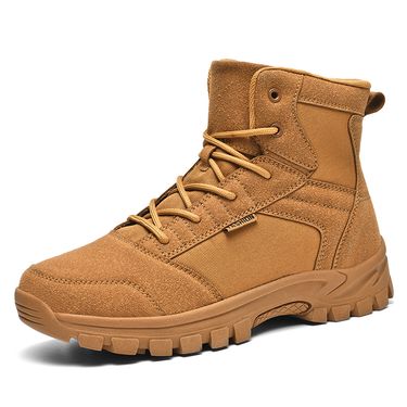 High-top Boots Men Anti-slip Lace-up Thick-soled Outdoor Hiking Shoes Men Comfortable Casual Durable Casual Sports Shoes Men_voghion.com