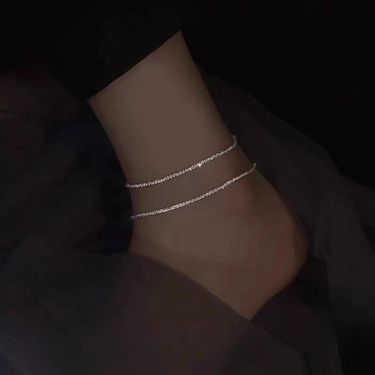 Sparkling anklet flashing star anklet women fashion simple high-end cool style niche design_voghion.com