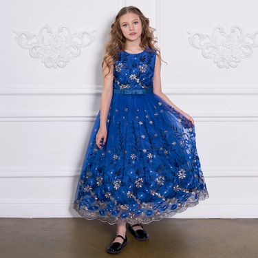 Kid's Clothing new girls dress princess dress medium and large children embroidered mesh dress children's holiday performance costumes_viptrois.com