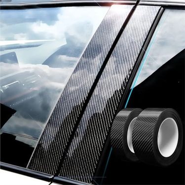 5D Carbon Fiber Glossy Black Tape Protective Modified Welcome Pedal Universal Car Anti-Collision Threshold Strip Sticker_voghion.com