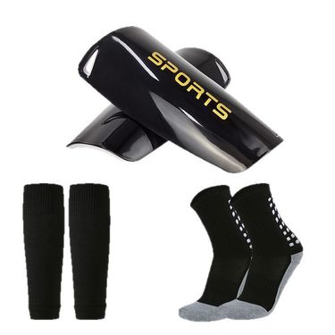 Football Shin Guards Three Piece Set Football Socks Dotted Socks Compression Leg Sleeves Shin Guards Inserts Footless Socks Combination Pack_voghion.com