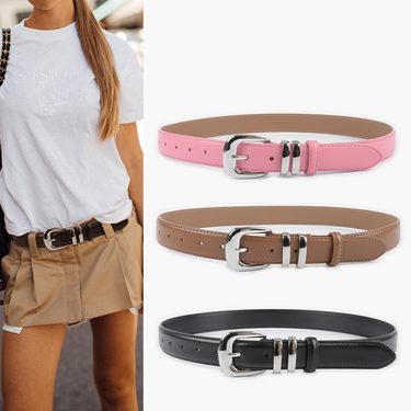 New High-end Women's Decorative Cowhide Leather Belt, Women's Genuine Leather Belt Versatile Fashion Casual Pants Jeans Belt_voghion.com