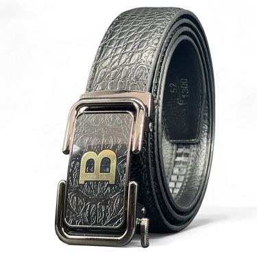 Men's Alloy Automatic Buckle Cowhide Fashion Crocodile Pattern Business Casual Belt Special Offer_voghion.com