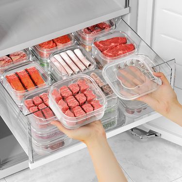 10PCS Refrigerator Organizer Box Set, Freezer Divider For Meat & Food Storage, Plastic Container For EU Kitchen_voghion.com