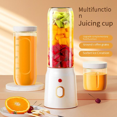 BodaWolf 600ML Portable Blender With 6-Blade Turbo Tech, USB-C Fast Charge, Auto-Cleaning, For Ice Crushing & Baby Food, Home & Travel (White)_voghion.com