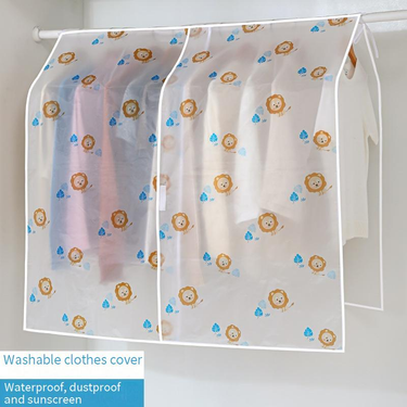 Thick Transparent Garment Dust Cover - Waterproof Suit & Coat Storage Bag For Wardrobe With 3D Design_voghion.com