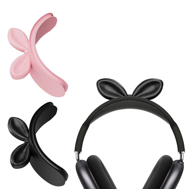 Silicone Case Cover For AirPods Max Cute Bunny Ear, Clear TPU Ear Cups Silicone Ear Pad Covers Anti-Scratch Anti-Fingerprint Fits AirPods Max_voghion.com