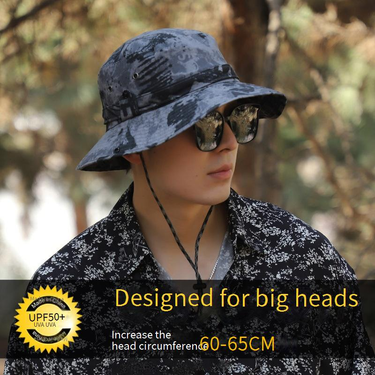 Large Size Outdoor Fisherman Hat Summer Leisure Hiking Sun Protection Hat Men Mountaineering Fishing Quick Drying Large Head Circumference Basin Hat_voghion.com
