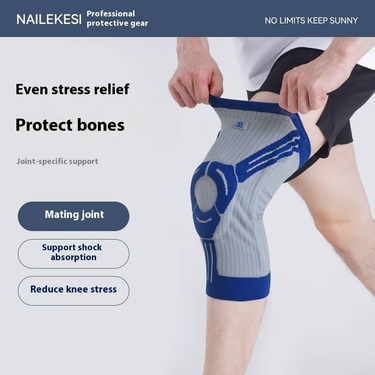 Professional Silicone Knee Brace With Spring Support - Breathable Nylon Sports Knee Pads For Basketball, Running, Volleyball & Badminton - Men & Women_voghion.com