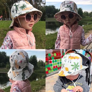 Hot Sale Summer Panama Girls Autumn Cartoon Boys Fisherman Baby Sun Outdoor UV Bucket Hat for Kids Toddler Bonnets_voghion.com