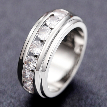 Cao Shi's Men's Wedding Ring: Extraordinary Ins Hip Hop Style Zircon Index Finger Ring for Men_viptrois.com