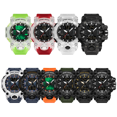 Men's Watches Green Light Electronic Alarm Clock Multifunctional Men's Watch Fashion Waterproof And Shockproof Transparent Watch._voghion.com
