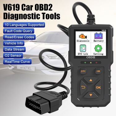 V619 12V Car OBD2 Diagnostic Tools OBD 2 Scanner Check Engine System Battery Tester Code Reader O2 Sensor Test Auto Accessories_voghion.com