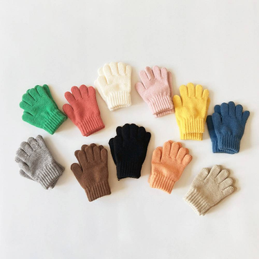 Children's gloves Winter ins Candy Color Solid color light plate gloves Warm baby gloves for boys and girls_voghion.com