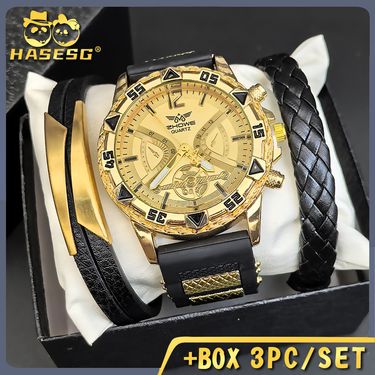 Men's Watch Set Men's Business Watch Non Mechanical Watch High End Design Quartz Movement Men's Watch Set Wristwatch_voghion.com