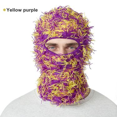 LazyZoom New Knitted Face Mask Party Acrylic Funny Yarn Balaclava Hat Halloween Warm Headgear_voghion.com