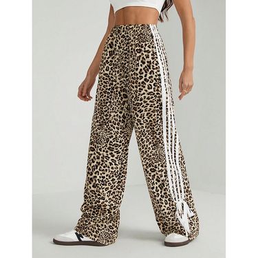 Women's High Waist Casual Pants With Contrast Stripes - Loose Fit Wide Leg Joggers For Streetwear & Comfort_voghion.com