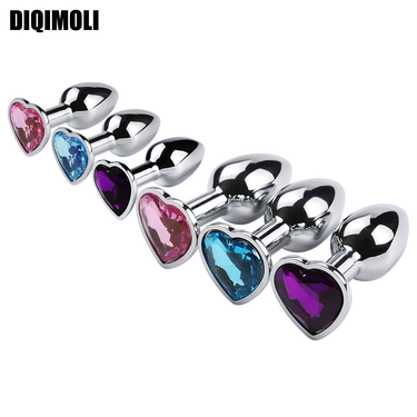 Aluminum Alloy Space Anal Plug Dildo with Crystal Decoration Prostate Massager Butt Plug Sex Toys Anal Dil_voghion.com