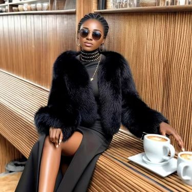 Winter Short Faux Fur Jacket For Women – Trendy Vegan Fur Coat, Lightweight & Warm, Round Neck, XS-XL (Black/White, Street Chic To Elegant)_voghion.com