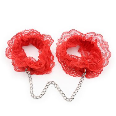 Lace Restraints Handcuffs & Chains - Red & Black Bondage Toys For Couples_voghion.com